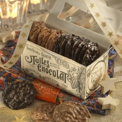 La Maison du Biscuit - Ballotin festif de tuiles chocolat panaché lait et noir
